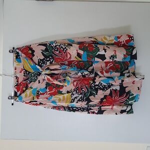 Bright Colorful Tropical Floral Skirt
